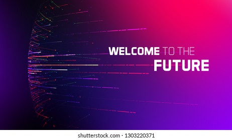 Abstract lines texture futuristic vector background. Innovation technology concept wallpaper