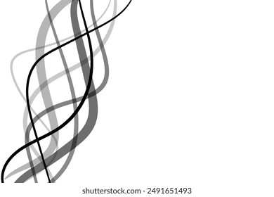 Líneas Abstractas. Líneas onduladas finas dibujadas a mano.Sobre un fondo blanco. Vector