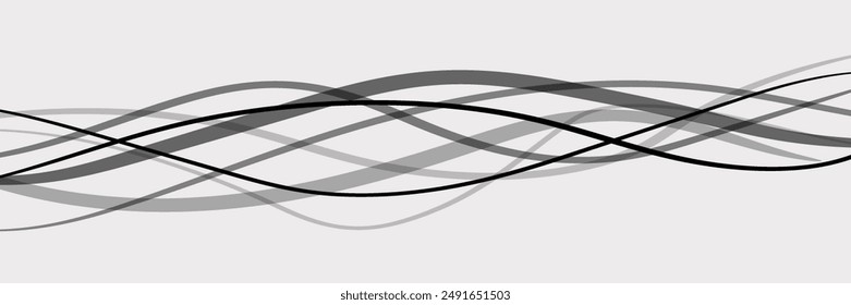 Líneas Abstractas. Líneas onduladas finas dibujadas a mano.Sobre un fondo blanco. Vector