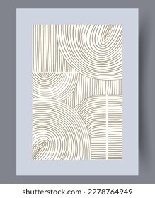 Abstract lines tortuous picture wall art print. Wall artwork for interior design. Printable minimal abstract lines poster. Contemporary decorative background with picture.