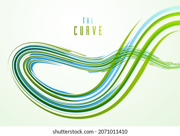 Abstract lines vector background, 3D dynamic motion stripes, technology or science theme abstraction design element, futuristic template for ads or poster or cover.