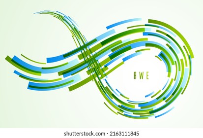 Abstract lines vector background, 3D dynamic motion stripes, technology or science theme abstraction design element, futuristic template for ads or poster or cover.