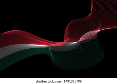 Abstract lines vector background. Colours of Hungary flag. Eps10.