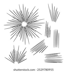 colección de Vector de líneas Abstractas sobre fondo blanco