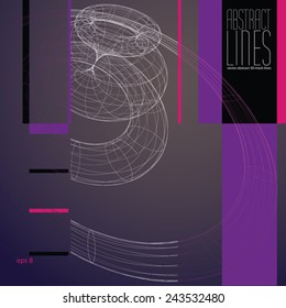 Abstract lines vector illustration, communication and digital technology abstract background, clear eps 8 vector.