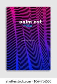 Abstract lines vector minimal modern brochure design, cover template, geometric halftone gradient. For Banners, Placards, Posters, Flyers. Beautiful and special, pattern texture.