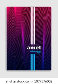 Abstract lines vector minimal modern brochure design, cover template, geometric halftone gradient. For Banners, Placards, Posters, Flyers. Beautiful and special, pattern texture.