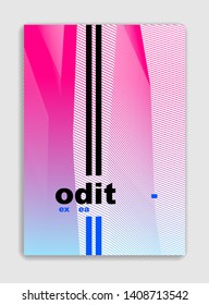 Abstract lines vector minimal modern brochure design, cover template, geometric halftone gradient. For Banners, Placards, Posters, Flyers. Beautiful and special, pattern texture.