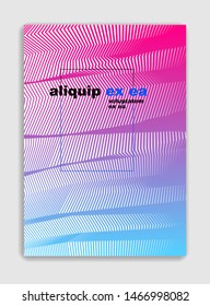 Abstract lines vector minimal modern brochure design, cover template, geometric halftone gradient. For Banners, Placards, Posters, Flyers. Beautiful and special, pattern texture.