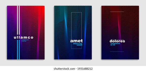 Líneas abstractas vectoriales minimo diseño de folletos modernos, plantillas de cubierta, gradiente geométrico de semitono. Para carteles, carteles, afiches, volantes. Hermosa y especial textura de patrón.