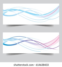 Abstract lines wave banner background.