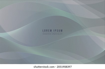 Abstract lines wave design with line on glay background. Vector illustration