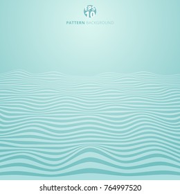 Abstract lines wave on blue background, Wavy stripes pattern, Rough surface, Vector Illustration