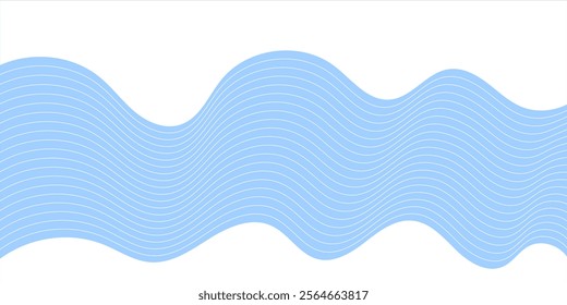 Abstract lines wave on white background, Design element for technology, science, modern concept.