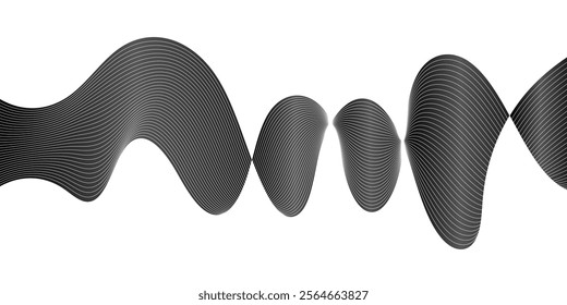 Abstract lines wave on white background, Design element for technology, science, modern concept.
