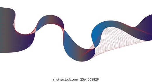 Abstract lines wave on white background, Design element for technology, science, modern concept.