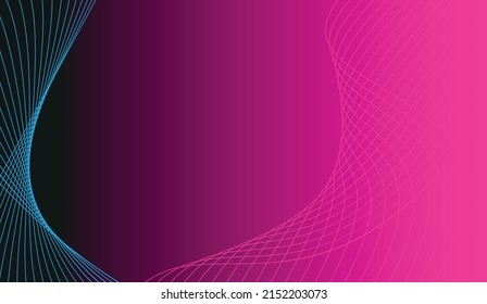 abstract lines wave pink gradient background. Vector illustration