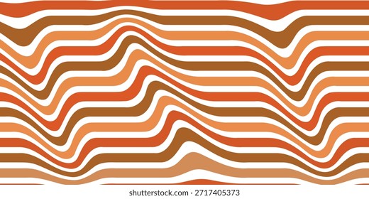 Líneas Abstractas de la onda en el estilo retro de los años 70. Fondo de patrón de Vector 