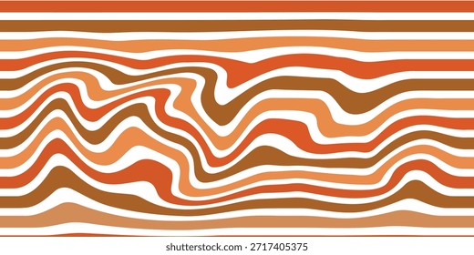 Abstract lines of the wave in the retro style of the 70s. Vector pattern background 