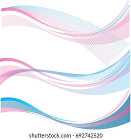 Abstract lines wave texture. Vector pink and blue banner background for web design wedding card and love.