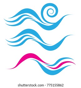 Abstract lines wave texture. Vector pink and blue banner background for web design wedding card and love.