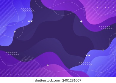 Abstract Lines and Waves Background With Memphis Geometric