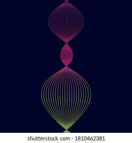 Abstract lines and waves. Colored abstraction on a dark background