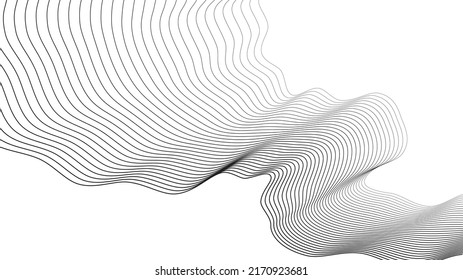 Abstract lines waves curved outline