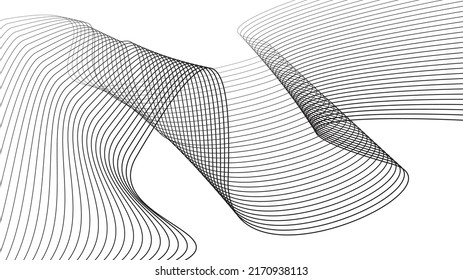Abstract lines waves curved outline