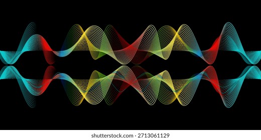 Líneas Abstractas, ondas. Ola musical. Fondos geométricos de Vector. Plantilla de diseño para la cubierta, certificado postal, documento, negocio.