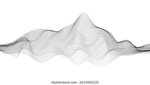 Abstract lines of waves on a white background. Vector illustration