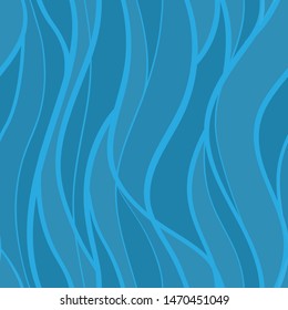abstract lines waves pattern seamless , curve intertwine line shape hand drawn hair or sea ornate wallpaper background for wrapping paper or fabric textile , repeatable no sew vector illustration 