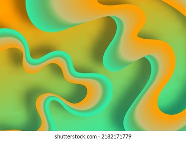 Abstract lines wavy fluid design template decoration of gradient color. Overlapping template design style background. Vector
