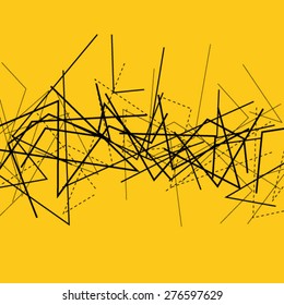 Abstract Lines Yellow and Black Background
