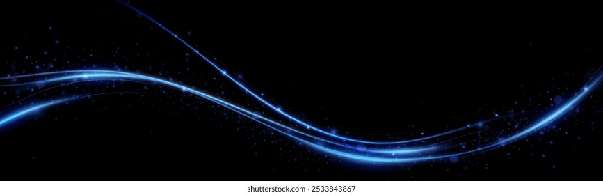 Líneas Abstractas. Líneas de neón de velocidad y viento rápido. efecto de movimiento a la velocidad de la luz. Efecto de resplandor azul. Línea brillante mágica. Neón. Antecedentes.