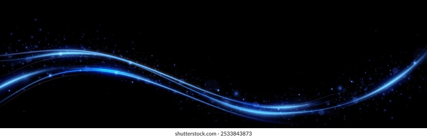 Líneas Abstractas. Líneas de neón de velocidad y viento rápido. efecto de movimiento a la velocidad de la luz. Efecto de resplandor azul. Línea brillante mágica. Neón. Antecedentes.