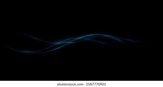 Abstract lines.Neon lines of speed and fast wind. effect of moving at the speed of light. Blue glow effect. Magic shiny line. Neon. Background.	