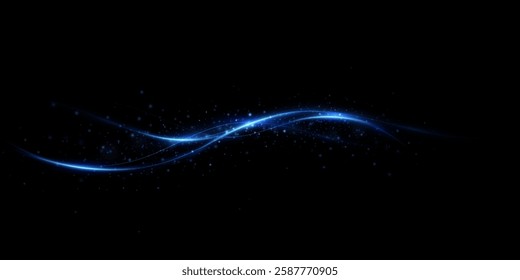 Abstract lines.Neon lines of speed and fast wind. effect of moving at the speed of light. Blue glow effect. Magic shiny line. Neon. Background.	