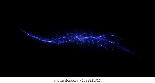 Abstract lines.Neon lines of speed and fast wind. effect of moving at the speed of light. Blue glow effect. Magic shiny line. Neon. Background.	