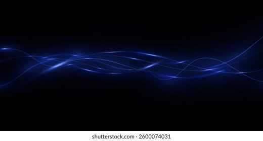 Abstract lines.Neon lines of speed and fast wind. effect of moving at the speed of light. Blue glow effect. Magic shiny line. Neon. Background.	
