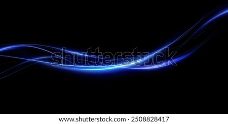 Abstract lines.Neon lines of speed and fast wind. effect of moving at the speed of light. Blue glow effect. Magic shiny line. Neon. Background.	