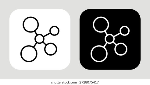 Ícone de link abstrato em estilo de linha preta e branca