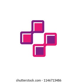 Abstract Link Squares Digital Symbol Vector
