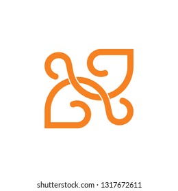 abstract linked curves line loop design logo