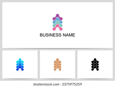 Abstract Linked Dots Connect Graphic Letter Logo Design I