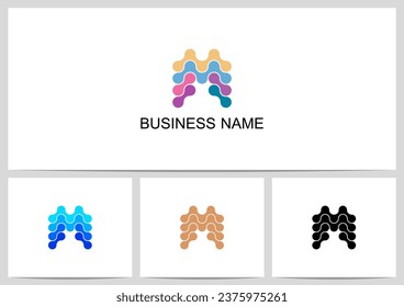 Resumen Los puntos vinculados conectan el diseño del logotipo de la letra gráfica M