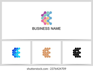Abstraktes Linked Dots Connect Graphic Letter Logo Design E
