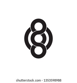 abstract linked helix infinity design logo vector