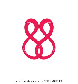 abstract linked infinity curves 3d motion design logo vector