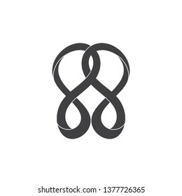 abstract linked infinity curves 3d motion design logo vector